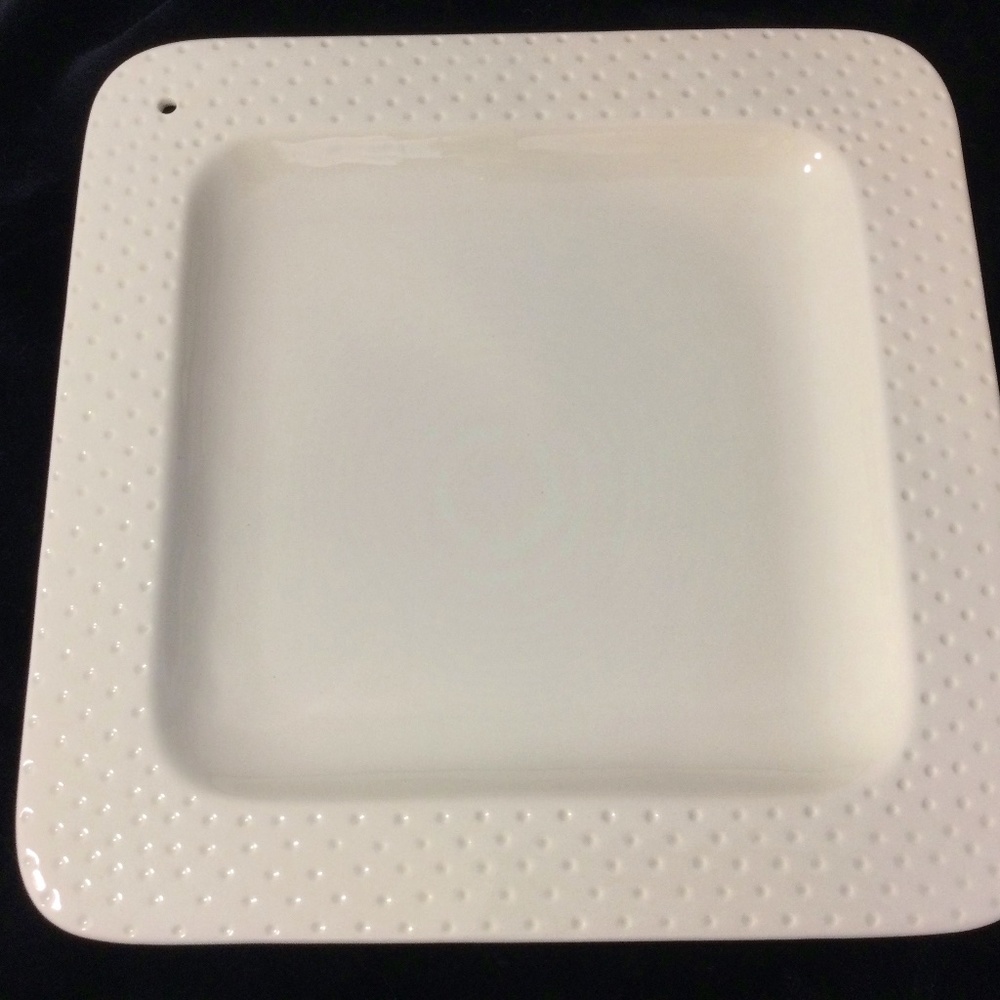 Nora Fleming Retired 12” Square Swiss Dot Platter